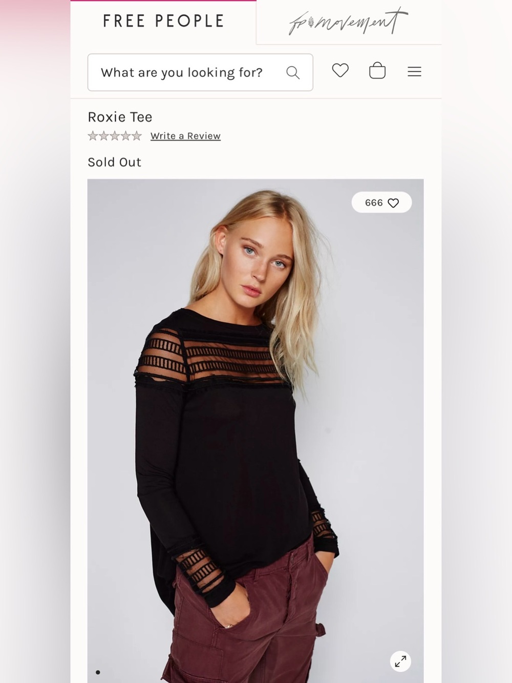 NWT Free People Roxie Tee in Black size Small